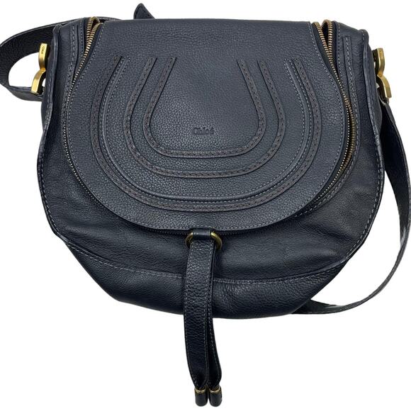 💎✨BEAUTIFUL✨💎Authentic Chloe Marcie Round Crossbody Bag Black - Picture 5 of 9